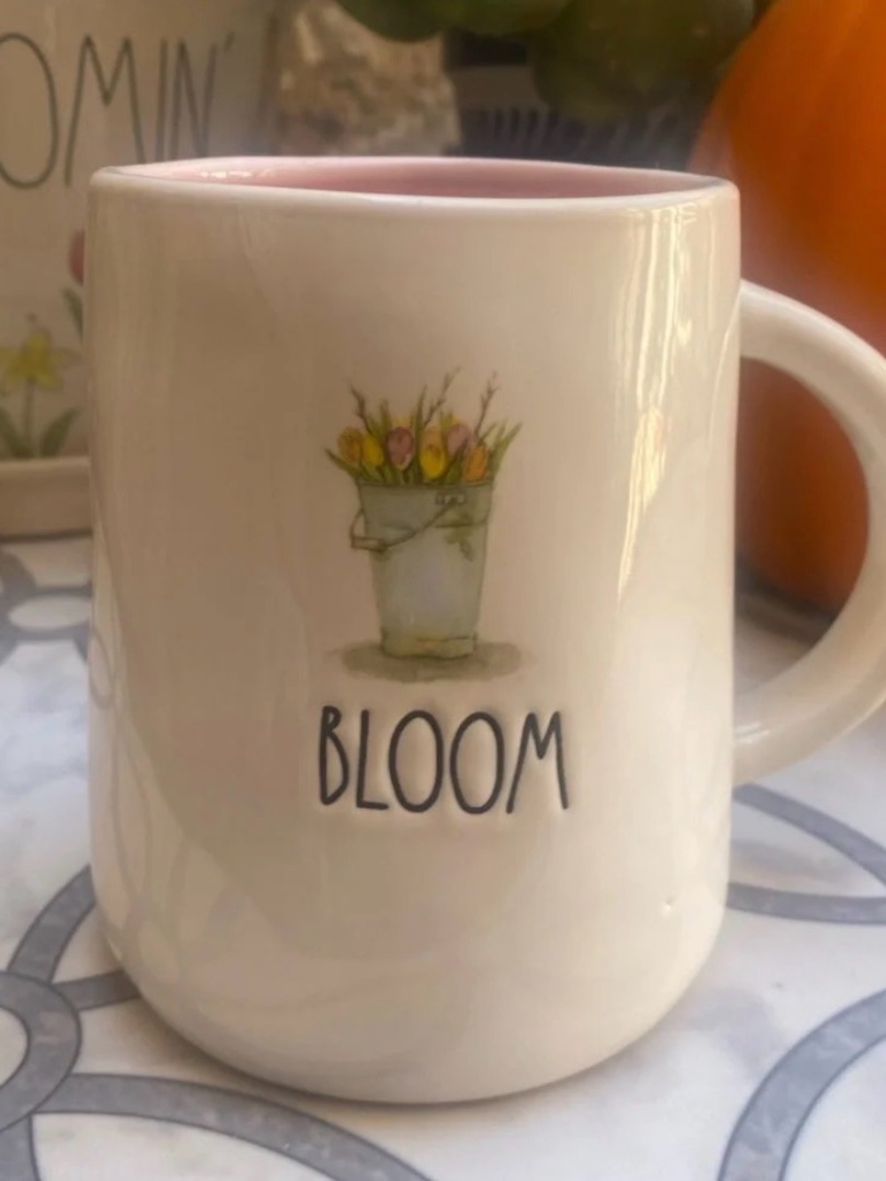 Rae Dunn Bloom Ceramic Mug - Pink Interior